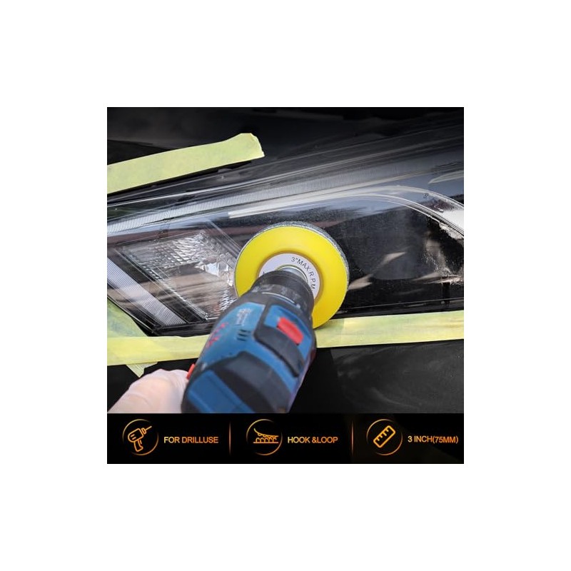 POLIWELL Headlight Restoration Kit - 3 Easy Steps for Clarity