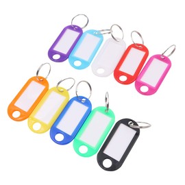 WANGCL 50 Key fobs That can be Written on with Labels Key fobs and Key Plates with Ring for Home Office Pet ID Luggage Tag