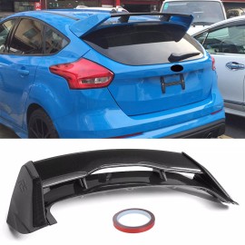 Unbranded For 2013-18 Ford Focus Hatchback RS Style Rear Roof Top Spoiler Wing Carbon Look