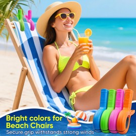 Pack of 8 beach towel clips for beach chairs, large beach towel clips, 5.1 inches, multi-coloured beach towel clips for chairs, cruises and pools, clothes pegs so that your towel does not blow away