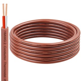 XRDS -RF Thermostat Wire 18/2 10FT Solid Copper, Low Voltage, 2 Conductor Thermostat Cable Ideal for Thermostats, HVAC Systems, Doorbells, and Security Systems
