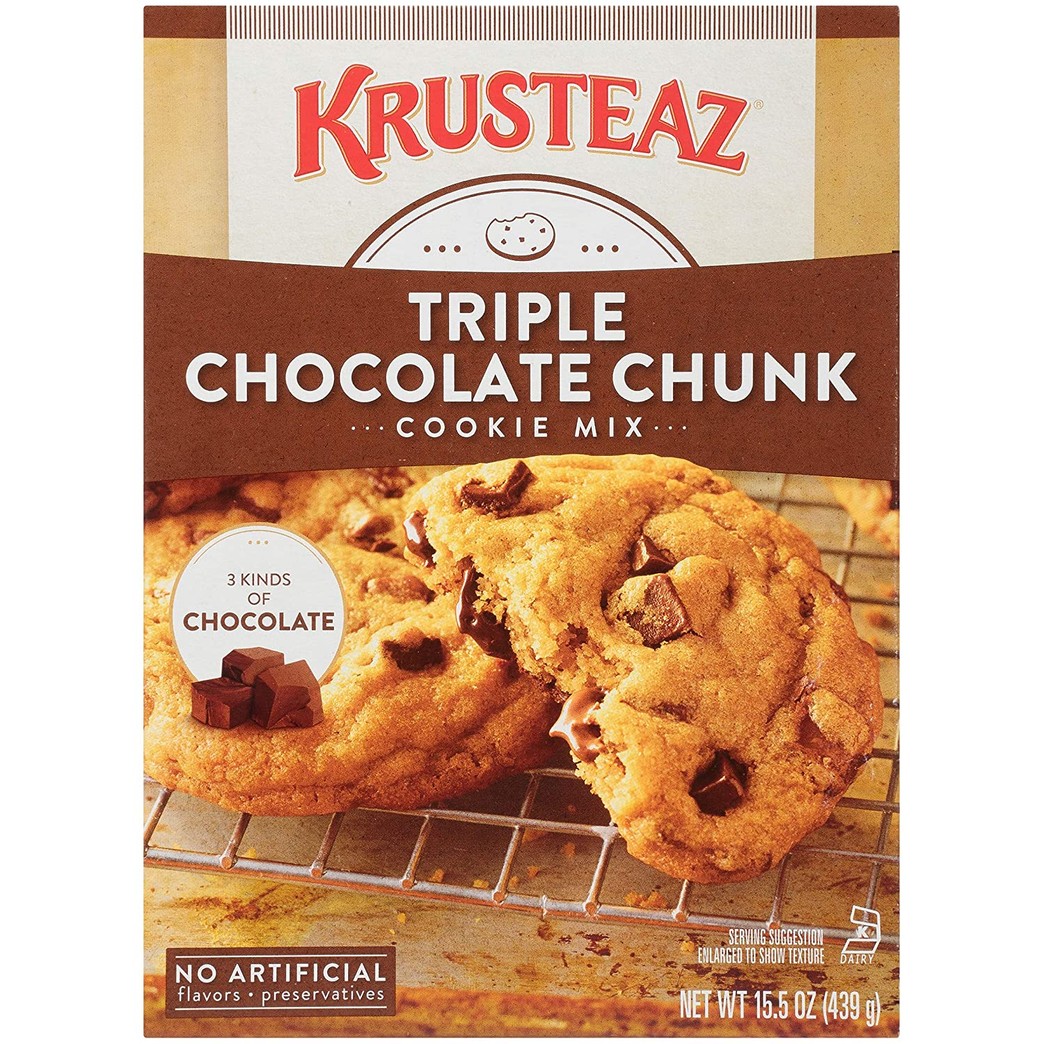 Krusteaz Bakery Style Cookie Mix, Triple Chocolate Chunk, 15.5-Ounce Boxes (Pack of 12)