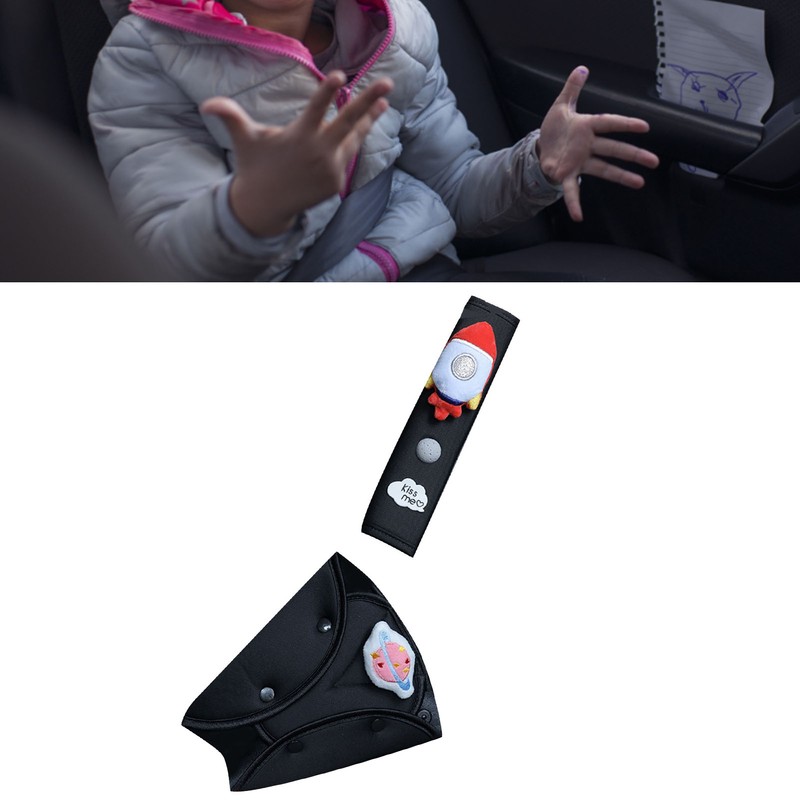 Car Seatbelt Cushion Pad Cute Soft Thick Polyester Kids Car