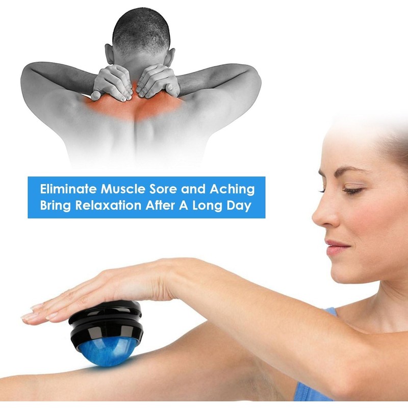 ZONGS Manual Massage Ball Pain Relief Back Roller Massager Self