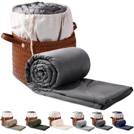 KOSMU Silk Comforter Queen Size | 100% Mulberry Silk Fill with Organic Bamboo Viscose Shell | Summer Cooling Blanket for Hot Sleepers, Lightweight Breathable All-Season Bedding (Slate, 90"x90")