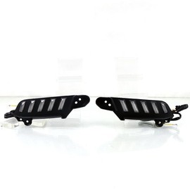 KITOCARTOP LED Front Side Marker Light DRL Fog Lamp Fit for 2016-2023 Toyota Tacoma Daytime Running Light with White/Amber Sequential Turn Signal light Driving Light Headlight