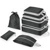 Compression Packing Cubes 7-teiliges Set mit Multi-Fach-Reisetasche, wasserdichte Koffer-Organizer-Taschen, Reiseverpackungswürfel