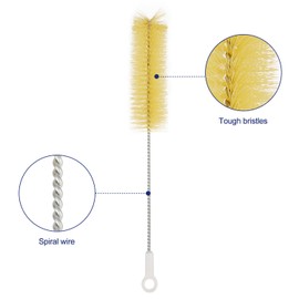 Labasics Tube Brushes, Pack of 10 Bristle Test Tube Bottle Washing Brushes with Radial Bristle End, Suitable for Laboratory Use, Size L