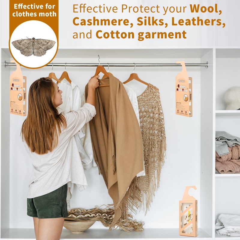 Meldoz Clothes Moth Traps with Powerful Pheromones, Non-Toxic & Odor-Free