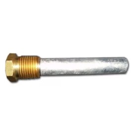 RotoMetals Cor-in 3/4 inch NPT x 3-1/2 inch Complete Zinc Pencil Anode with Brass Plug