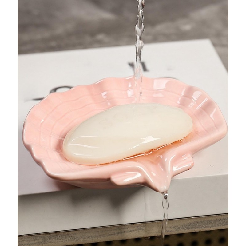 Ceramic Shell soap Box, self draining European Design Sink, Bathroom,
