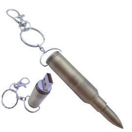 WooTeck 128GB Metal Shining Bullet USB Flash Drive Memory Stick with Keychain,Bronze