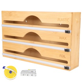 Bamboo 3-in-1 Wrap Dispenser with Cutter - 12" Rolls - 4 Units