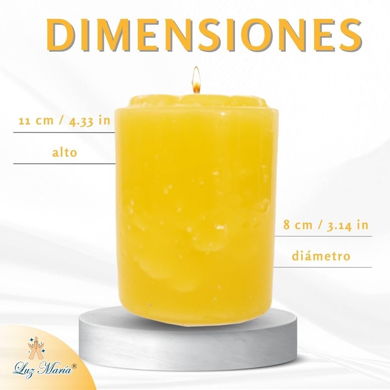Velón Color Amarillo 500grs-Luz María