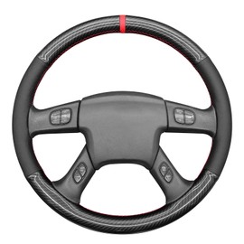 MEWANT Steering Wheel Cover for Chevy Silverado 1500/2500/3500 2003-2006 /Trailblazer 2002-2009 Hand-Stitched Car Steering Wrap