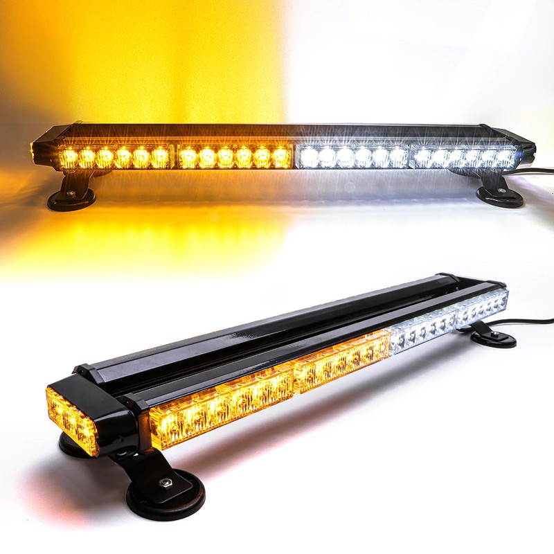 CUMART 26.5" Amber white 54 LED Automotive Rooftop Beacon Emergency