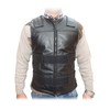 2Fit Men's Bullet Proof Style Motorcycle Biker Leather Vest-Black S-6XL