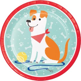 Creative Converting Dog Party Paper Plates, 24 ct