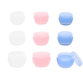 Travel Containers for Toiletries, 3 Size 0.35/0.7/1 Oz Sample Jars, Leak-Proof Travel Jars for Creams with Lids, for Lotion Cosmetic Makeup Face Body Hand Cream Toiletries(9 Pieces)