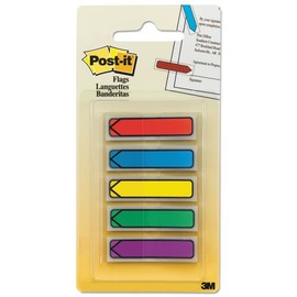 Post-it Standard Arrow Flags, 1/2"x1-3/4", 100/PK, Assorted Standard (684ARR1)