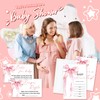 Pink Bow Baby Shower Invitation Set for Girls, 25 Set