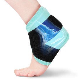 Chilmax Ankle Heel Ice Pack Wrap Brace for Swelling,Gel Cold/Hot Therapy Wrap for Sprained Ankle, Achilles Tendonitis, Plantar Fasciitis,Foot Pain,Adjustable Strap,Reusable Compression Wrap (Green)