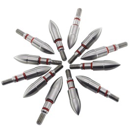maifield Stainless Steel Archery Field Points, Easy Pull Various Outside Diameter,85/100/125/150 Grains,Screw in Archery Field Tips (19/64" R, 125 Grain, 125 Grain)