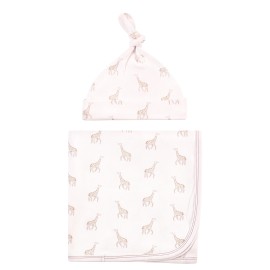 Touched by Nature Swaddle Blanket and Headband or Cap, Little Giraffe
