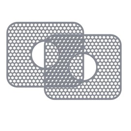 Sink Silicone Mat Protector,13.5 x 11.6 inches Rubber Sink Mat, Kitchen Sink Dish Rack, Protect Sink from Stains, Damage, Scratches, Dishwasher Safe Sink Grid, Sink Mat, for Kitchen (2 Pcs,grey)