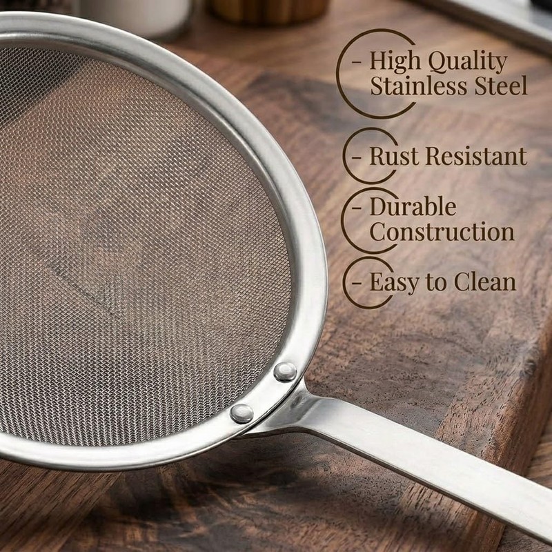 LinCoo Strainer Spoon, Oil Skimmer, Fryer Skimmer, Suitable for Skimming