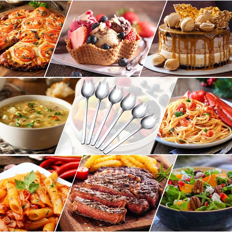 304 Stainless Steel Spoon Fork 2 in 1 Multifunctional Spoon