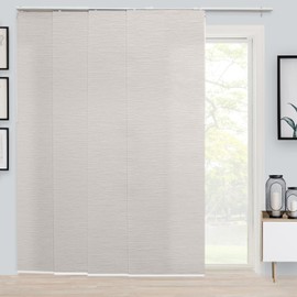 CHICOLOGY Embossed Textured Weave Fabric, Sliding Door Blinds, Room Divider,Vertical Blinds for Patio Doors, Sliding Glass Door Blinds, Slate (Light Filtering), W:46-86 x H: Up to-96 inches