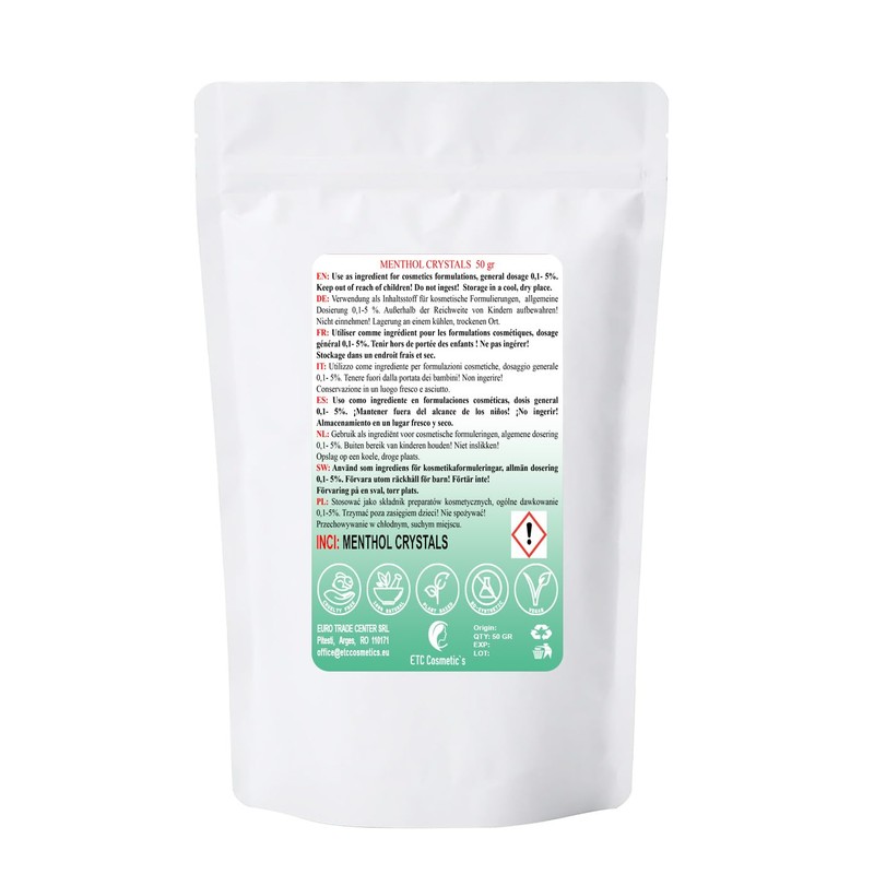 Menthol crystals - 50 gr - cooling and freshening effect,