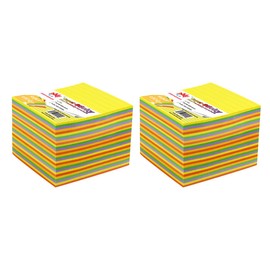 4A Super Sticky Notes,4 x 4 Inches,Large Size,Neon Assorted,Lined,Self-Stick Notes,100 Sheets/Pad,6 Pads/Pack,600 Sheets/Pack,2 Packs,4A 404S-Linex6