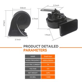 GAMPRO 12V Dual-Tone Electric Horn With Plug Usable For Toyota Waterproof cover Snail Horn Kit