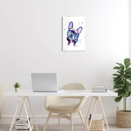 Stupell Industries French Bulldog Purple Hued Dog Wood Wall Art, Design by Jen Seeley