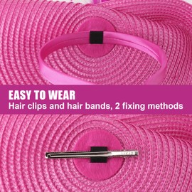 DRESHOW Fascinators Hat Flower Mesh Feather Fascinator Wedding Cocktail Tea Party Hat Headwear for Women Girls