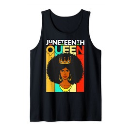 Black Woman Juneteenth Queen Melanin Sista Afro Curly Hair Tank Top