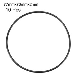 sourcing map Nitrile Rubber O-Rings, 77mm OD 73mm ID 2mm Width, Metric Nitrile Rubber Sealing Gasket, Pack of 10