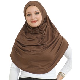 Prien Head Scarf for Women, Long Muslim Hijab Women, Turkish Khimar Scarf, Islamic Clothing, Ready-Made Hijab Headscarves Dresses, Muslim Sports Head Scarf Set, brown