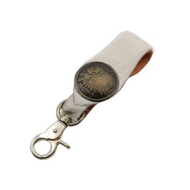 ASIAN ZACCA sbb0025 Key Chain, Belt Loop, Genuine Leather, Wallet Chain, Concho, Indian, Eagle, Cowhide Leather, Cow Fur, Key Chain, Carabiner, Nascan Wallet, White, Men's, Gift, Present, Stylish,