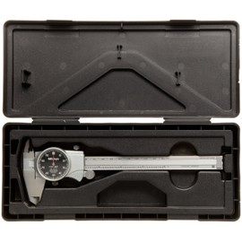 Mitutoyo 505-675-56 Dial Caliper, Stainless Steel, Black Face, 0-6" Range, +/-0.001" Accuracy, 0.001" Resolution