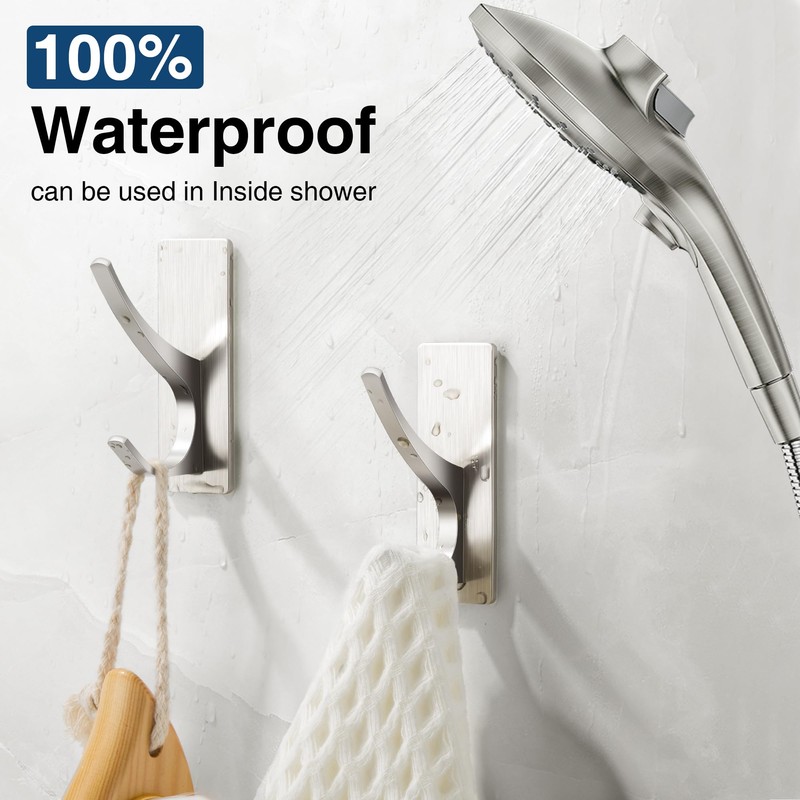 Josmimic Self Adhesive Towel Hooks: Extra Strong 13LB, Stainless Hook