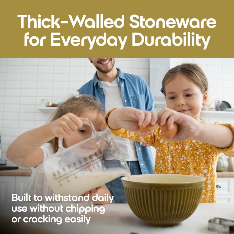 Omniware Simsbury Mixing Bowls, Set of 3 - Nesting Stoneware