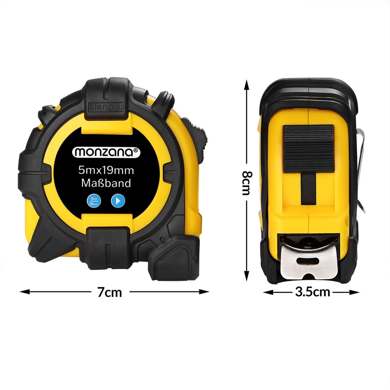 MONZANA® Tape Measure 3 m Roll Meter Sliding End Hook