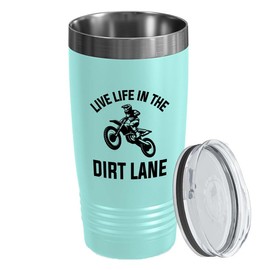 Dirt Bike Teal Edition Tumbler 20oz - The Dirt Lane - Motorcycle Sport Dirt Rider Automotive Cycling Racing Background