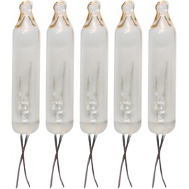 Brite Star Clear Superbrite Steady Burning Mini Replacement Bulbs, Set of 5 (2.5 V) - Perfect for Christmas, Weddings, Halloween Decors, & More