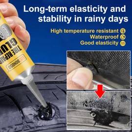 LOCBONDSO 50g Tire Repair Glue, Sidewall Tire Repair Kit, Rubber Cement Tire Repair, Black Tire Glue Sidewall Repair for Bike, Cars, Motorcycle, Tractor