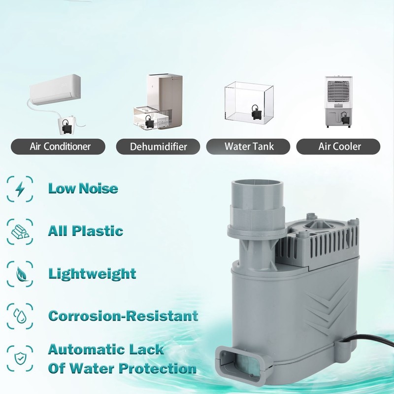 220‑240V 35W 3000L/h HVAC Condensate Pump Low Noise Waterproof Brushless