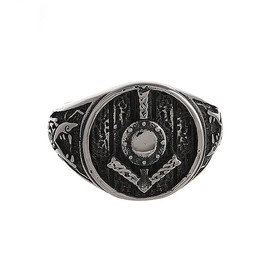 TURTLEDOVE Viking Shield Rune Ring - Stainless Steel Tiwaz Wolf Ring - Norse Jewelry for Men (11)